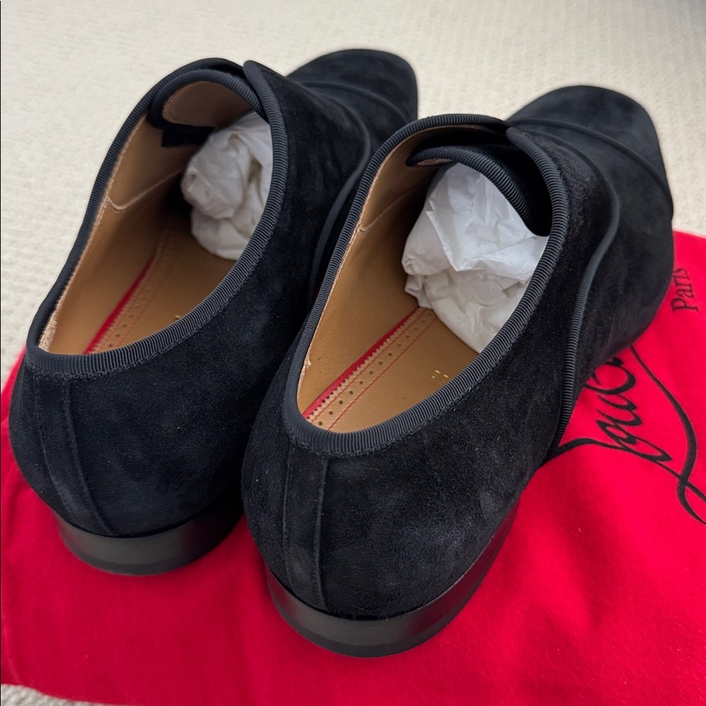 NWT-Christian Louboutin Black Suede Loafers - Picture 4 of 8